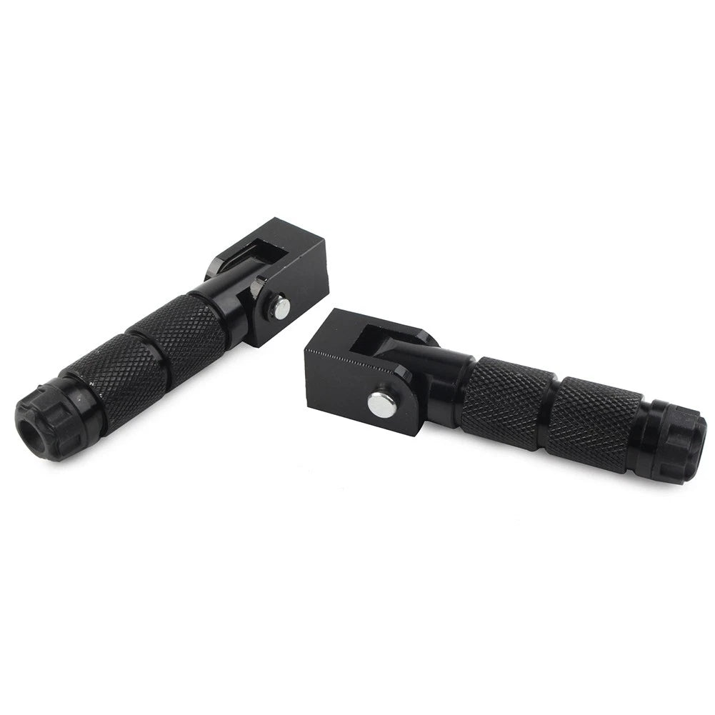 Universal 8mm Folding Passenger Foot Pegs for Electric Motor Bicycle ATV Black
