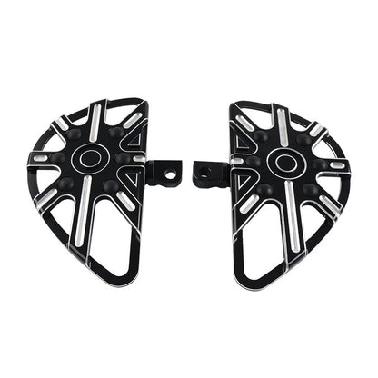2x Black Motorbike Rear Passenger Footrest Floorboard For Harley Touring Softail