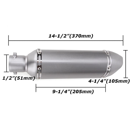 Motorcycle 370MM Universal Exhaust Muffler Pipe with DB Killer Slip on Bike ATV