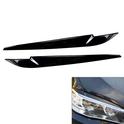 Front Headlight Eyebrow Lamp Brow Cover Trim For BMW X5 F15 X6 F16 14-18 Black
