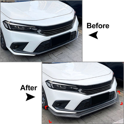 Front Bumper Lip Splitter Spoiler Body Kit for Honda Civic 11th Generation 21-23