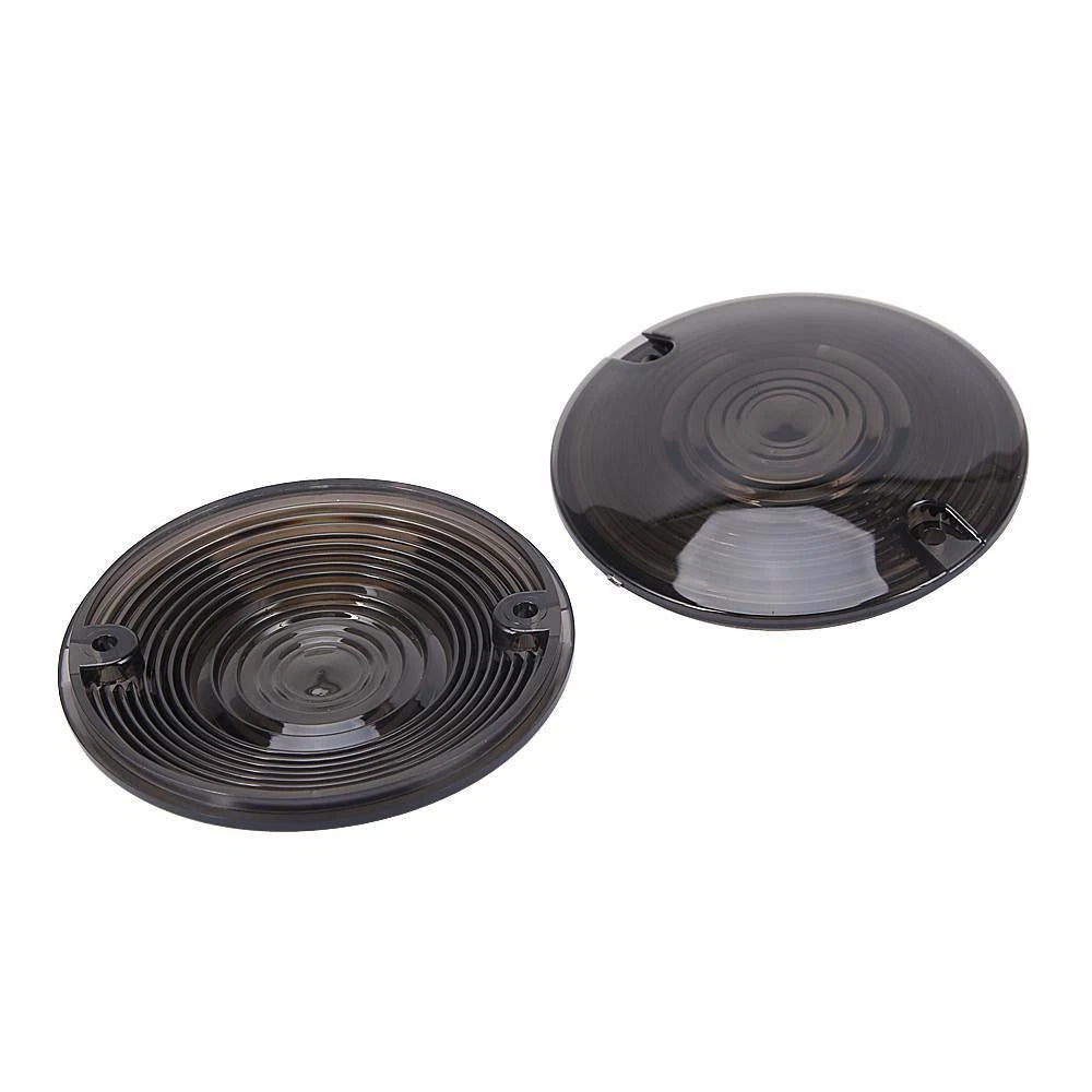 2X Smoked Lens Turn Signal Light Flat Lens Covers For Harley Touring Motorcycle