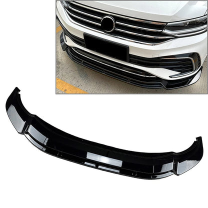 Front Bumper Spoiler Lip For For Volkswagen Tiguan Rline 2021-2023 Glossy Black