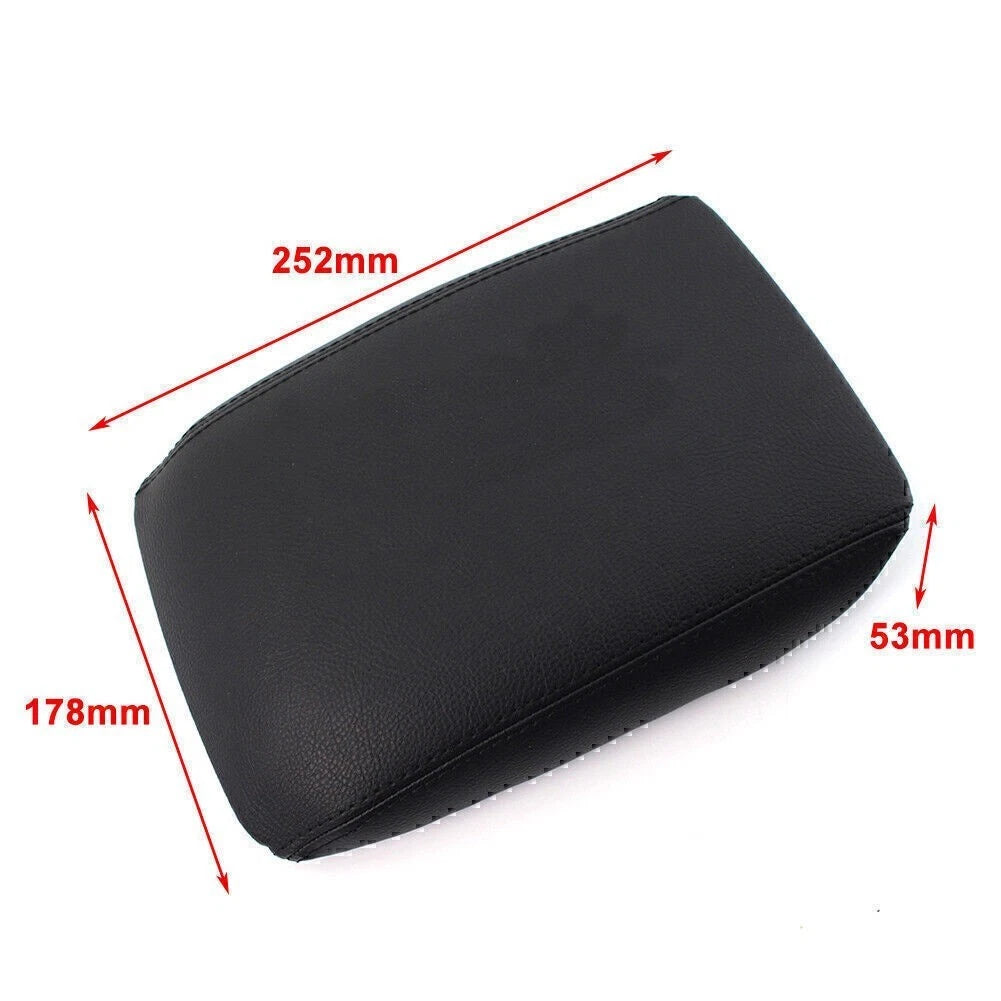 Center Console Lid Armrest Cover Leather For AUDI A4 A5 B8 2008-2016 Black Car