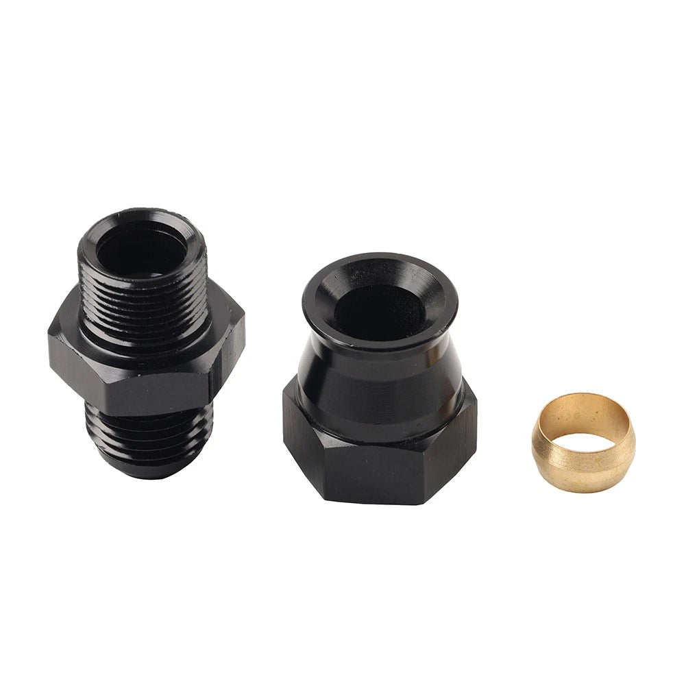 Aluminum 6AN Male to 3/8" Tube Hardline Fuel Line Compression Fitting Adapter