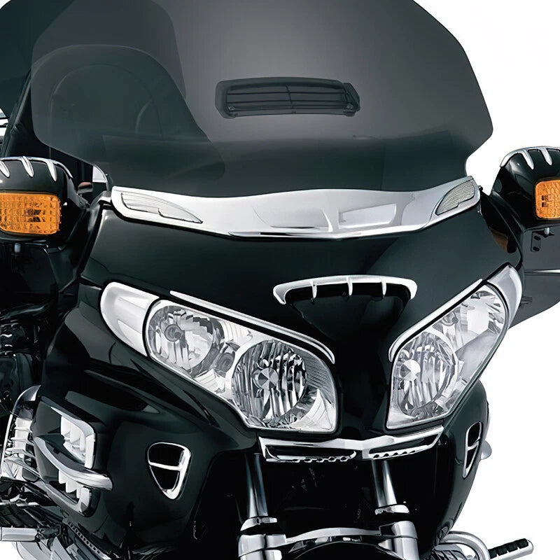 Chrome Windshield Trim & Light Fit For Honda Goldwing GL1800 01-17 F6B 13-17 US