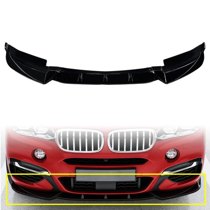 Glossy Black Front Bumper Lip Spoiler Splitter For BMW X6 F16 M Sport 2014-2019