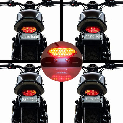 Motorcycle LED Turn Signals Brake Stop Light License Plate Integrated Tail Light