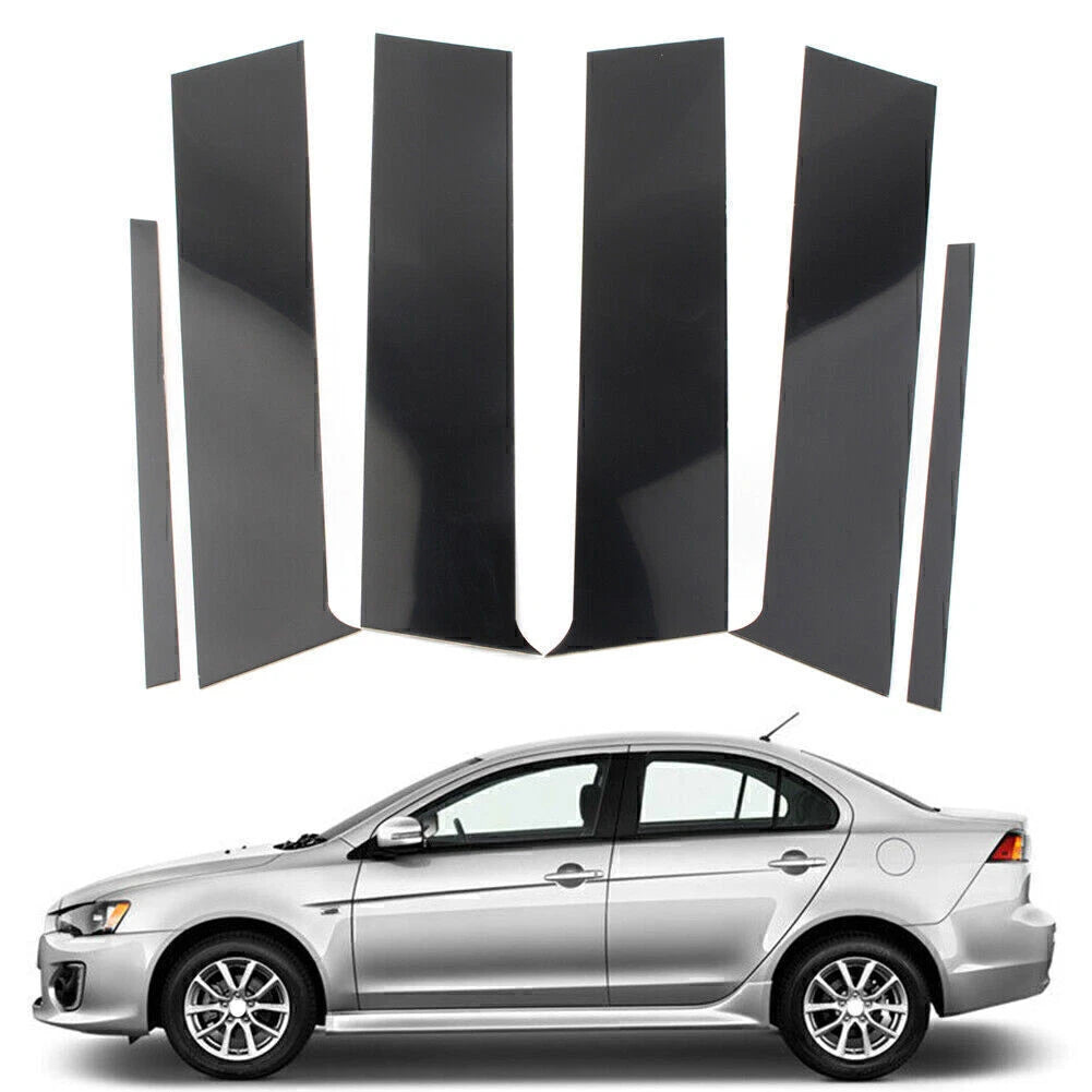 6pcs Pillar Posts Set Door Trim Black For Mitsubishi Lancer Sedan 2008-2017 2009