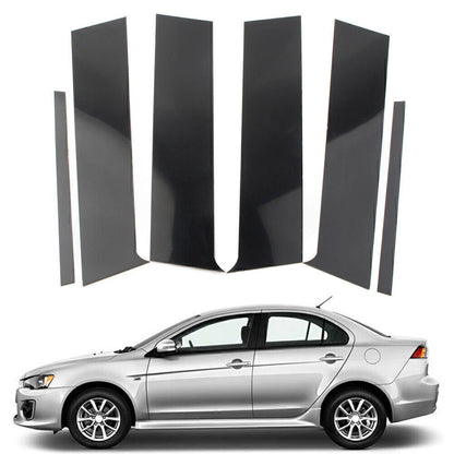 6pcs Pillar Posts Set Door Trim Black For Mitsubishi Lancer Sedan 2008-2017 2009