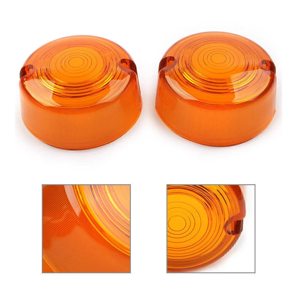 Turn Signal Lens Cover Amber Fit Harley Dyna FXD FXR Sportster XLH 883 1200 FXST
