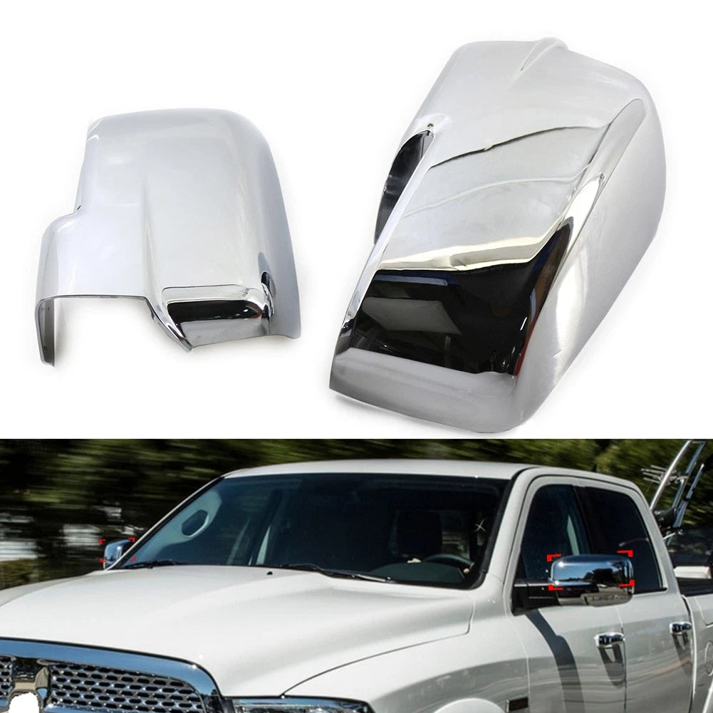 Mirror Covers W/ Bottom Turn Signal Cutout Fit Dodge Ram 1500 2013-2018 Chrome