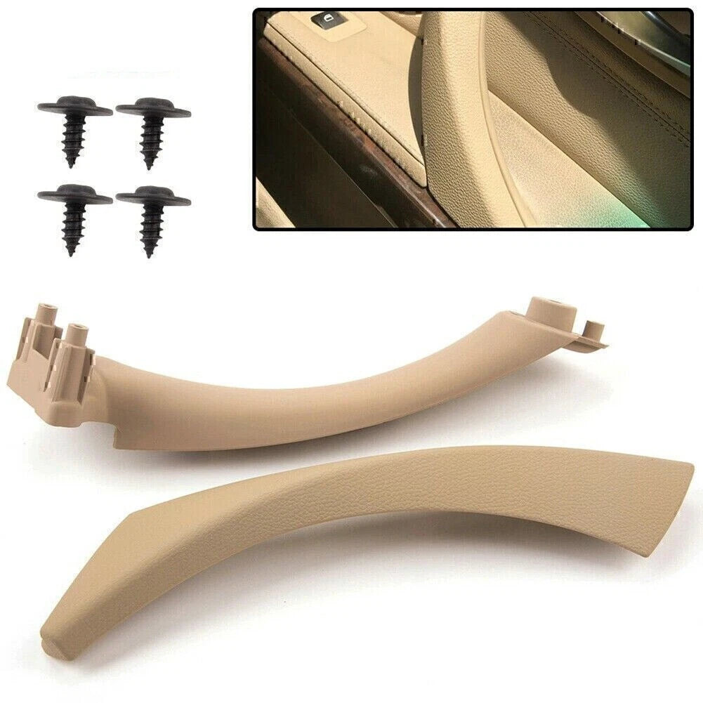Beige Right Side Inner + Outer Door Panel Handle Pull Cover For BMW E90 3-Series