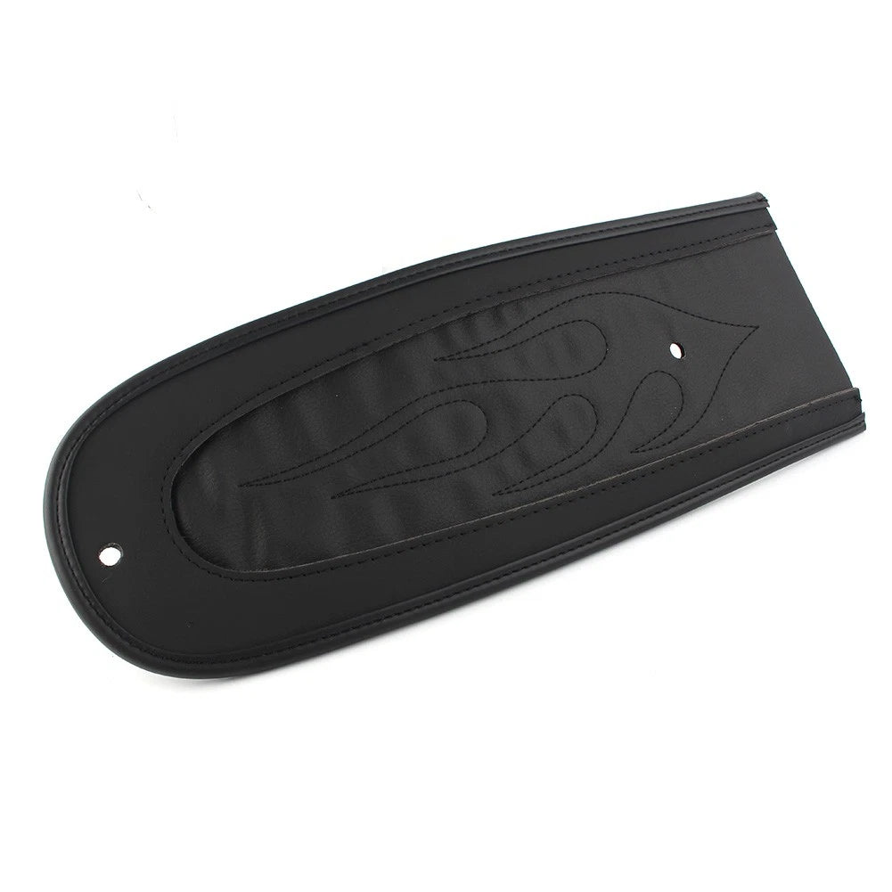 Flame Stitch Leather Rear Fender Bib For Harley Dyna 2006-2017 Motorcycle Black