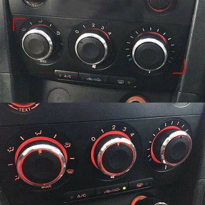 3Pcs Air Condition A/C Panel Control Switch Knob Cover For MAZDA 3 M3 2004-09