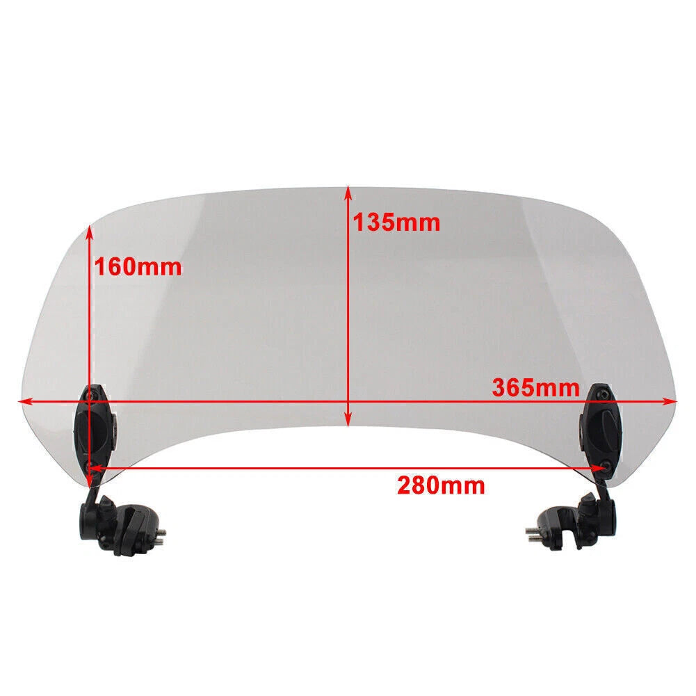 Windshield Adjustable Clip On Smoke Extension Spoiler Wind Deflector Motorcycle