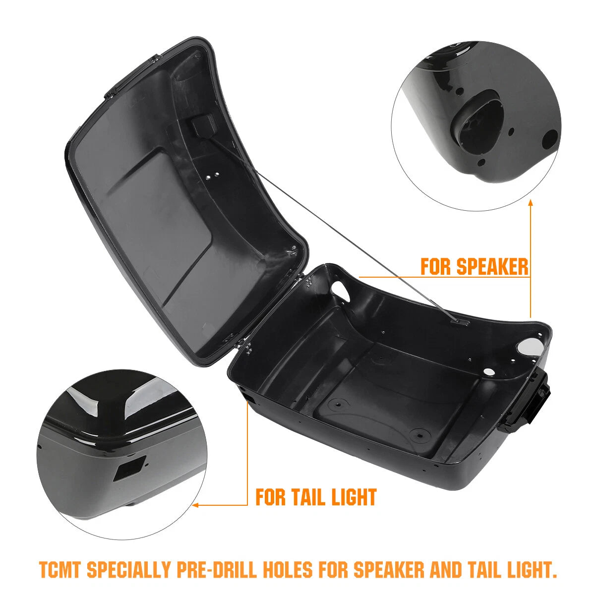 Black King Trunk Pad Mount Rack Fit For Harley Touring Glide 97-08