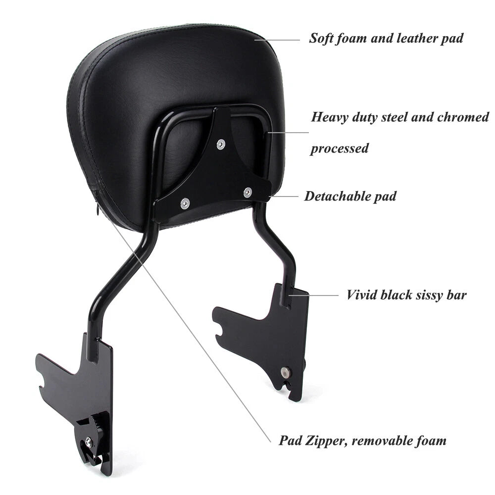 Passenger Sissy Bar Backrest For Harley Touring Street Glide FLHX 2006 2007 2008