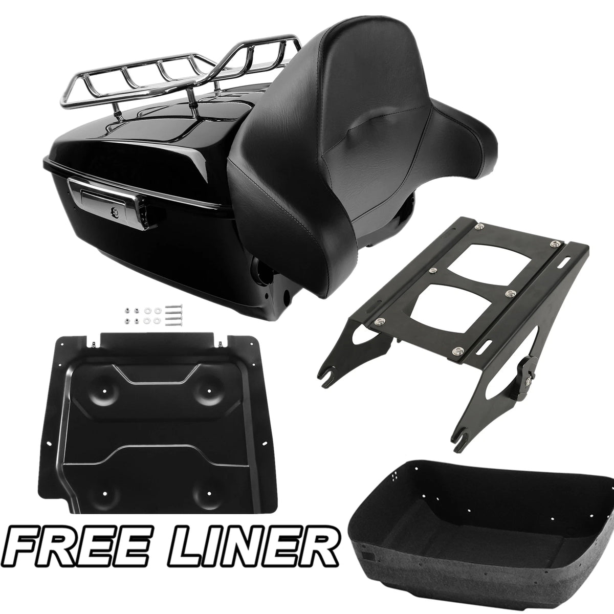 King Trunk Pad Mount Base Plate Fit For Harley Street Glide 14-25
