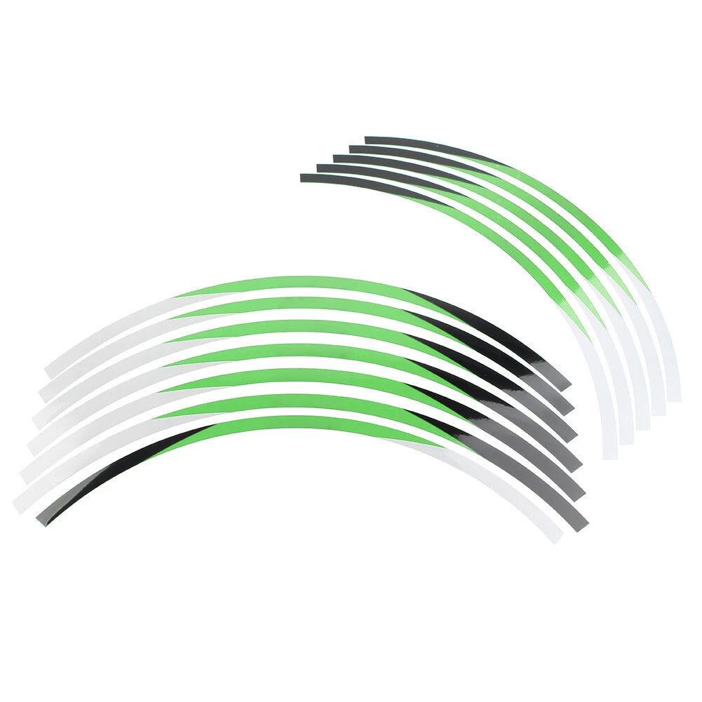21" 19" RIM STRIPES WHEEL STICKERS DECALS FOR Kawasaki KX 250F 2004-2021 Green