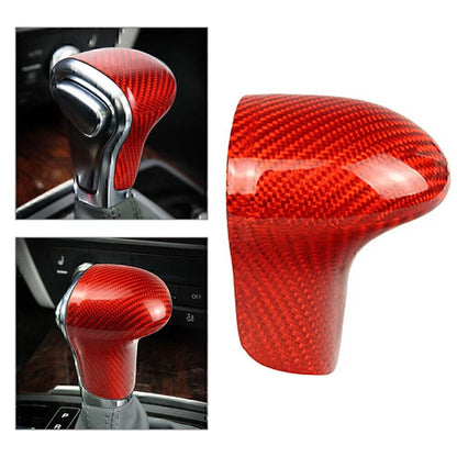 1x Red Carbon Fiber Shift Knob Cover Shell For Audi A4 A5 Q5 Q7 A6 A7 S6 S7 US