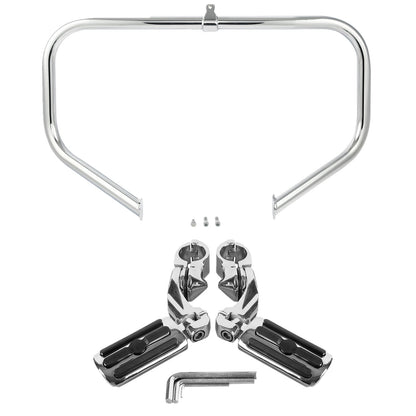 Highway Engine Guard Crash Bar Footpegs Fit For Harley Street Road Glide 09-24