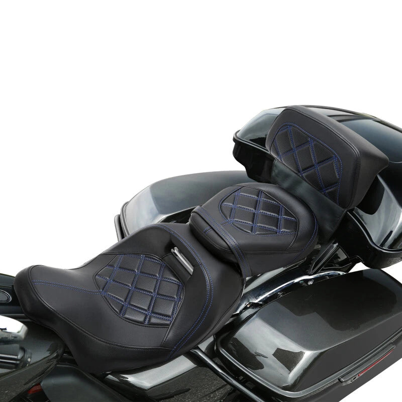 Driver & Passenger Seat Backrest Pad Fit For Harley Touring Electra Glide 14-23