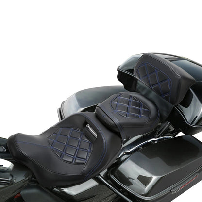 Driver & Passenger Seat Backrest Pad Fit For Harley Touring Electra Glide 14-23