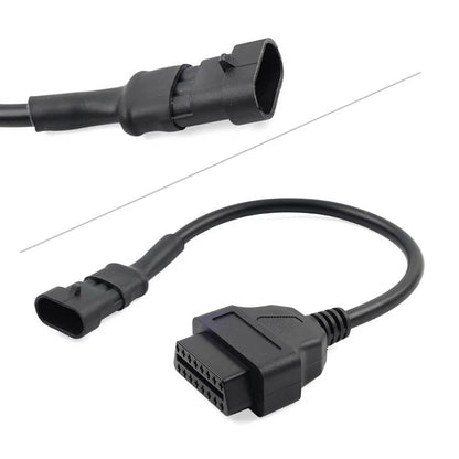 1x Motorcycle 3 pin To 16pin OBD2 Diagnostic Cable Adapter Connector For Cfmoto