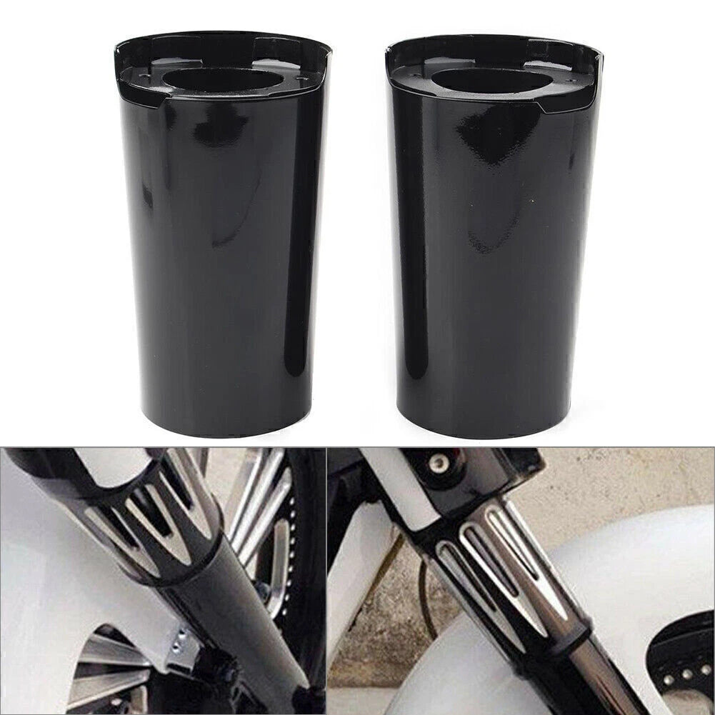 2x Fork Boot Slider Covers for Harley Touring Electra Street Tri Glide Black US