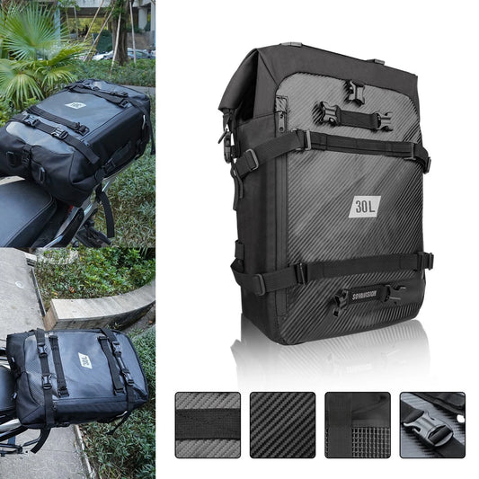 Motorcycle Tail Rear Seat Bag Waterproof 30L Pannier Saddlebag For Honda BMW KTM
