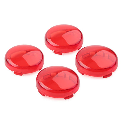 4x Turn Signal Lens Light Cover Guard Red For Harley Touring Softail Dyna Fatboy
