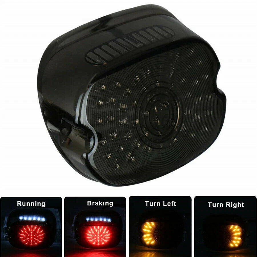 LED Tail Light Smoke Lens Brake Rear Lamp for Harley Softail Touring 1999-2021