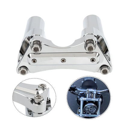 3.5" Straight Handlebar Riser & Top Clamp Chrome For Harley Dyna Tour Road Glide