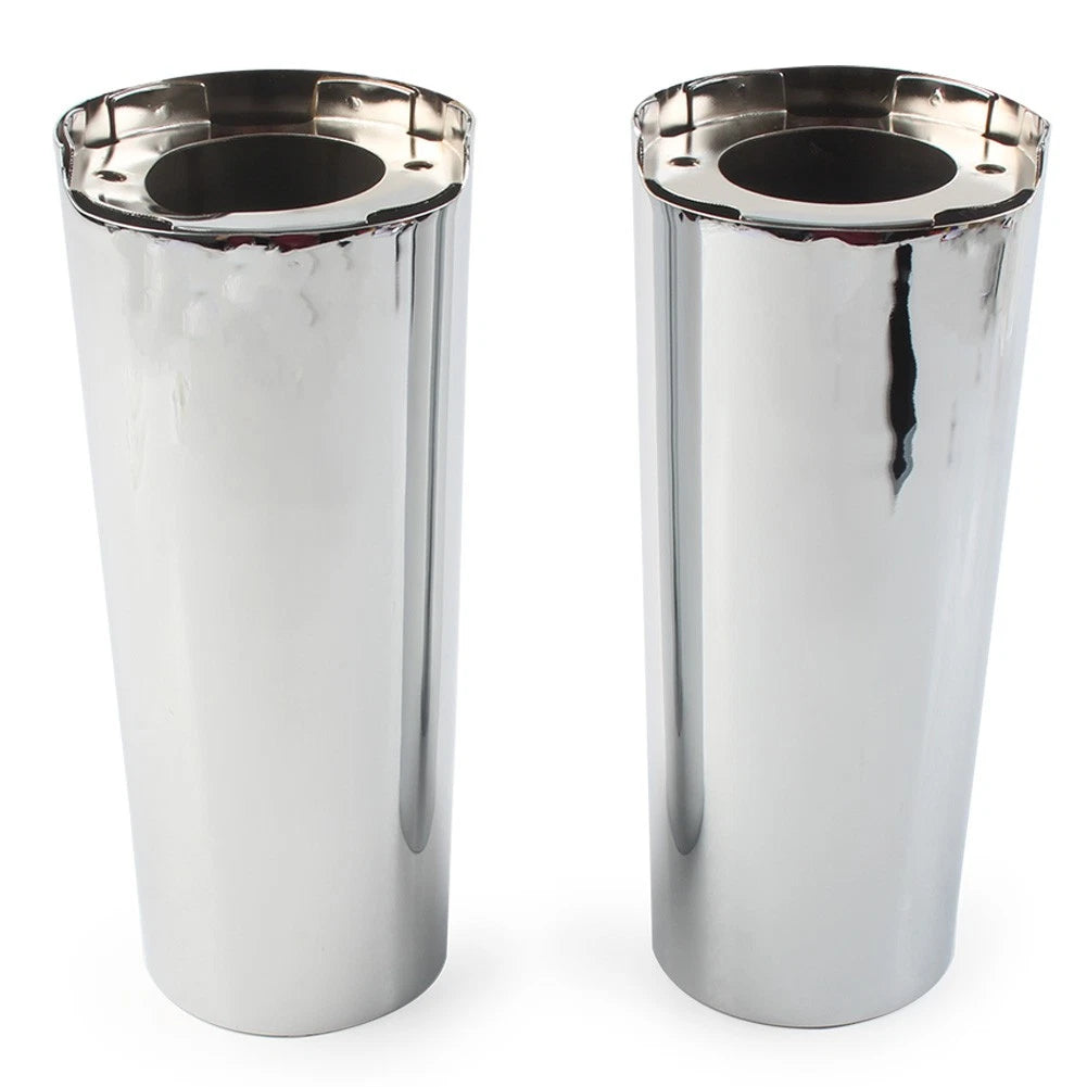 2x +2" Smooth Fork Tube Slider Covers Cowbells For Harley Electra Tri Glide FLHX