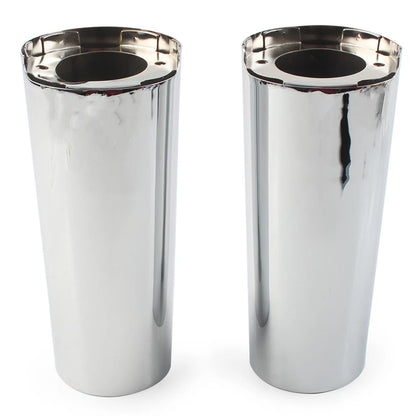 2x +2" Smooth Fork Tube Slider Covers Cowbells For Harley Electra Tri Glide FLHX