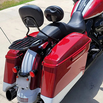 Backrest Sissy Bar & Two-Up Luggage Rack For 09-22 Harley Road King Street Glide