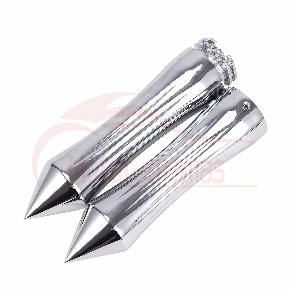1" Billet Spike Hand Grips Handlebar For Harley Touring Sportster Dyna Softail