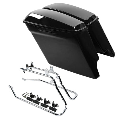 5'' Stretched Saddlebags & Conversion Brackets For Harley Heritage Softail 84-17