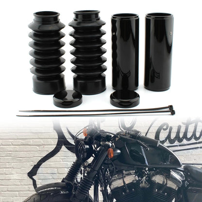 1Sets Front Upper & Lower Fork Covers Gaitors Boot For Harley 48 XL1200X 2016-24