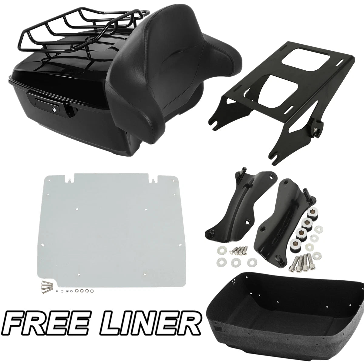 King Trunk Pad Rack Plate Docking Fit For Harley Touring Road Glide King 2014-Up