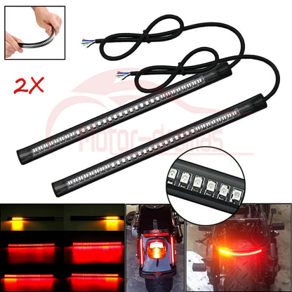 48 LED Flexible Motorcycle Light Strip Rear Tail Brake Stop Turn Signal Lamp Bar