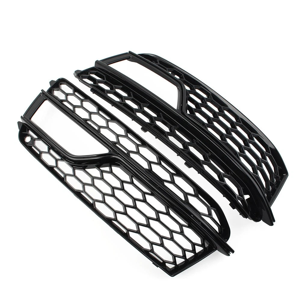 1 Pair Front Bumper Mesh Fog Light Grille Grill For Audi A5 S5 2013-2017