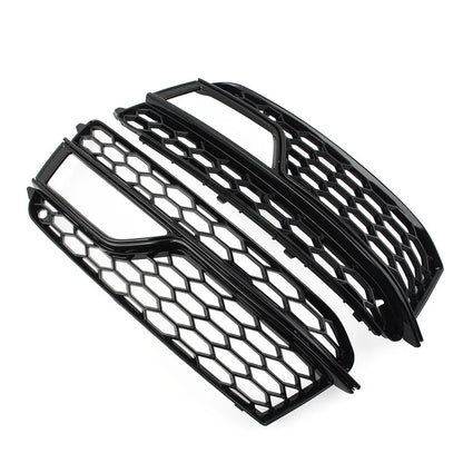 1 Pair Front Bumper Mesh Fog Light Grille Grill For Audi A5 S5 2013-2017