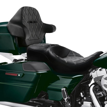 Driver Passenger Seat King Backrest Pad Fit For Harley Touring Road Glide 14-23
