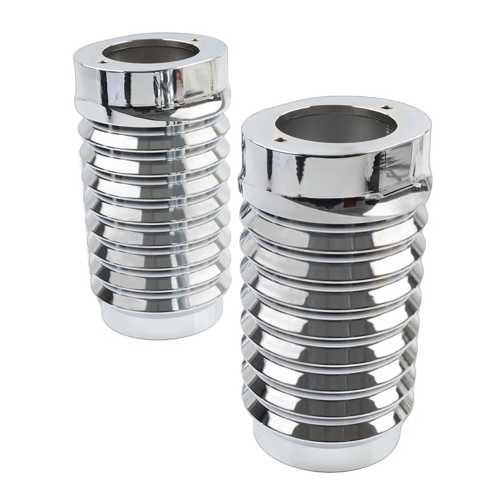 Retro Fork Boot Slider Covers Chrome Fit Harley Tour Road Street Tri Glide FLHR
