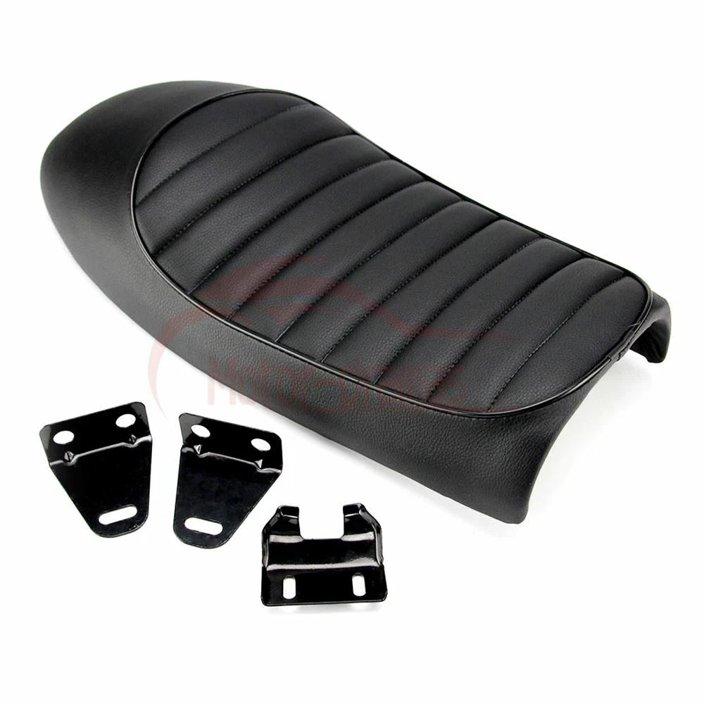 Universal Motorcycle Cafe Racer Seat Hump Saddle Black For Honda Yamaha Suzuki