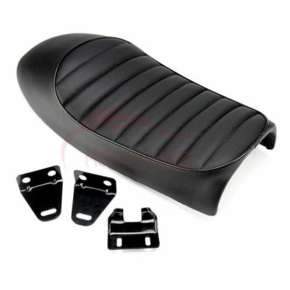 Universal Motorcycle Cafe Racer Seat Hump Saddle Black For Honda Yamaha Suzuki