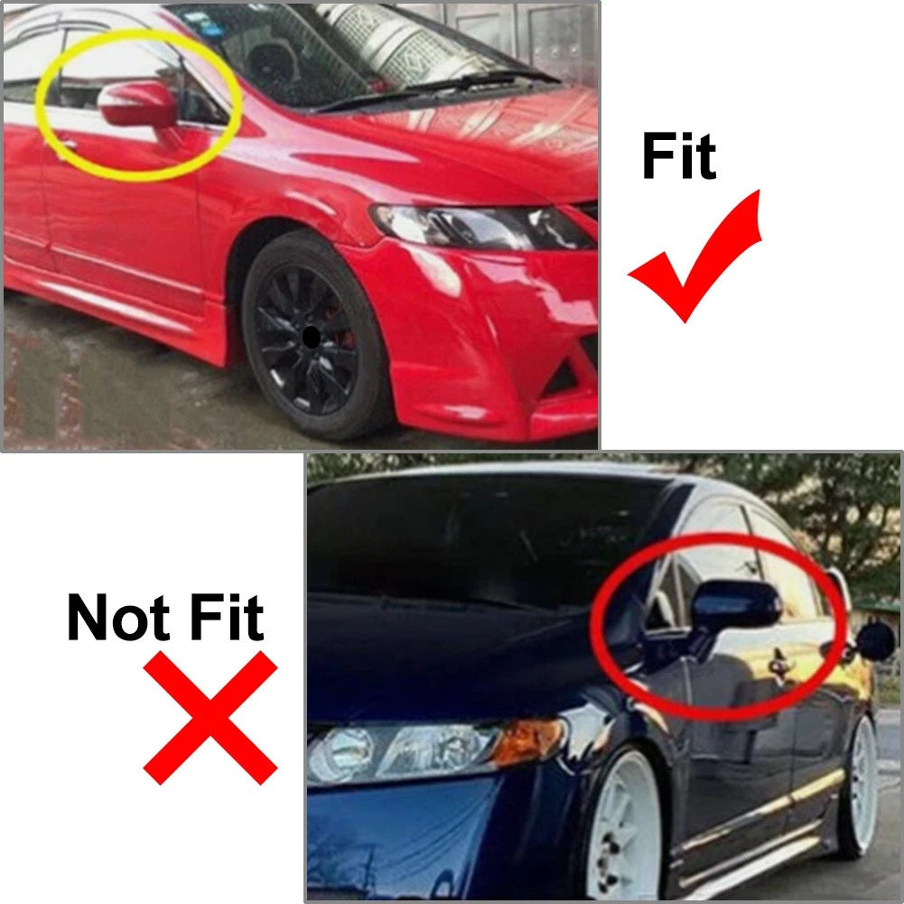 Gloss Black Side Rear View Mirror Cover Cap For Honda Civic 8th 4-Door 2006-2011
