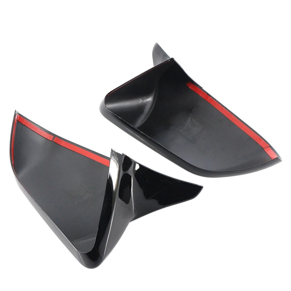 Rearview Side Mirror Cover Caps Glossy Black For Ford Mustang 2015-2023